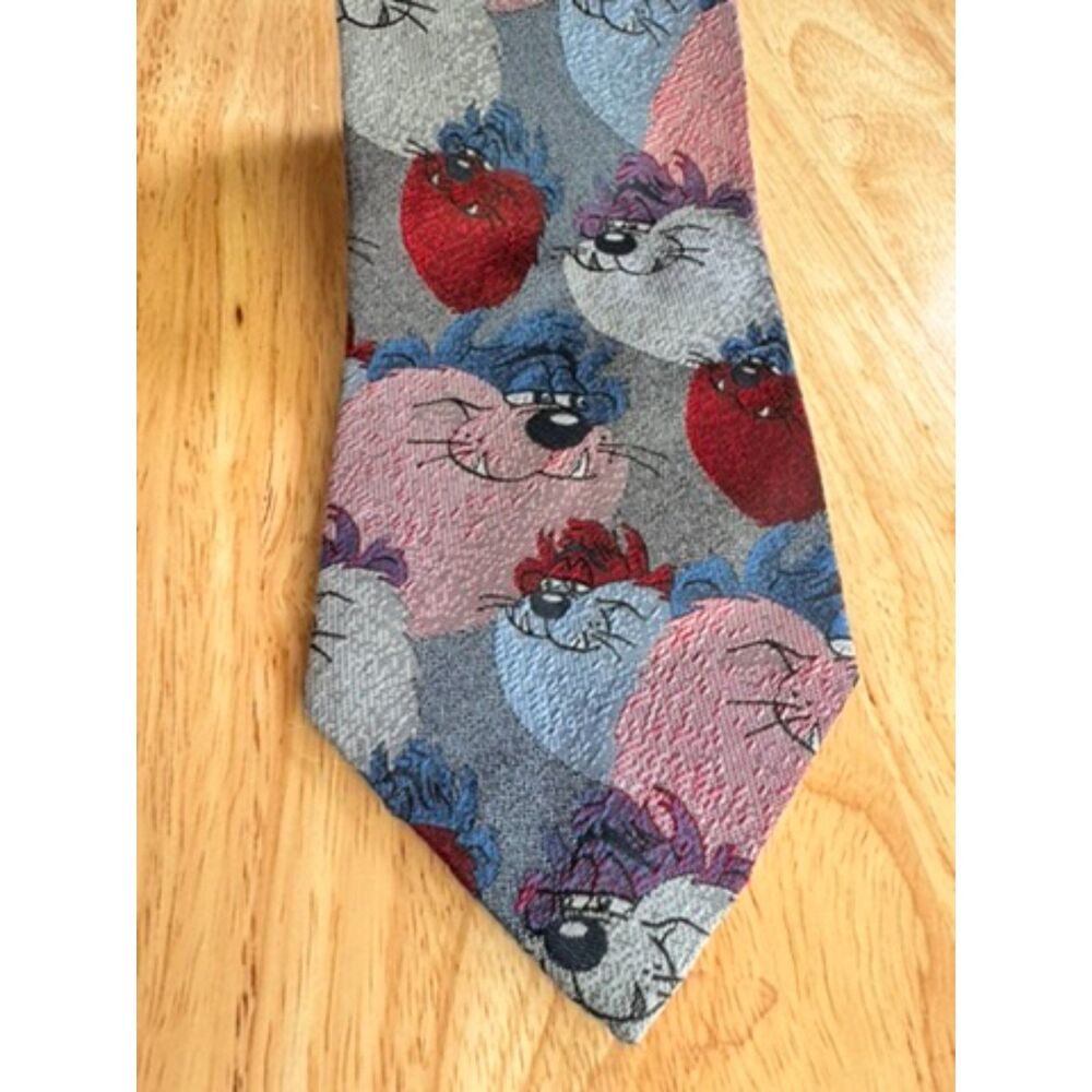 Vintage 1992 Looney Tunes Taz XL Long Novelty Tie Warner Bros Tasmanian Devil